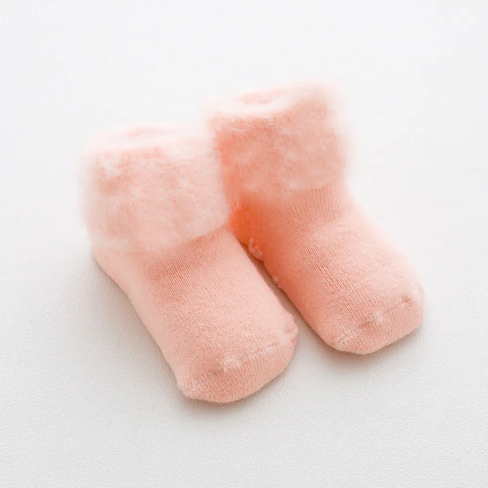 1 пара хлопковых пушистых длинных носков с рисунком глаз для маленьких мальчиков и девочек, теплый детский новогодний костюм, детская одежда - Цвет: Pink