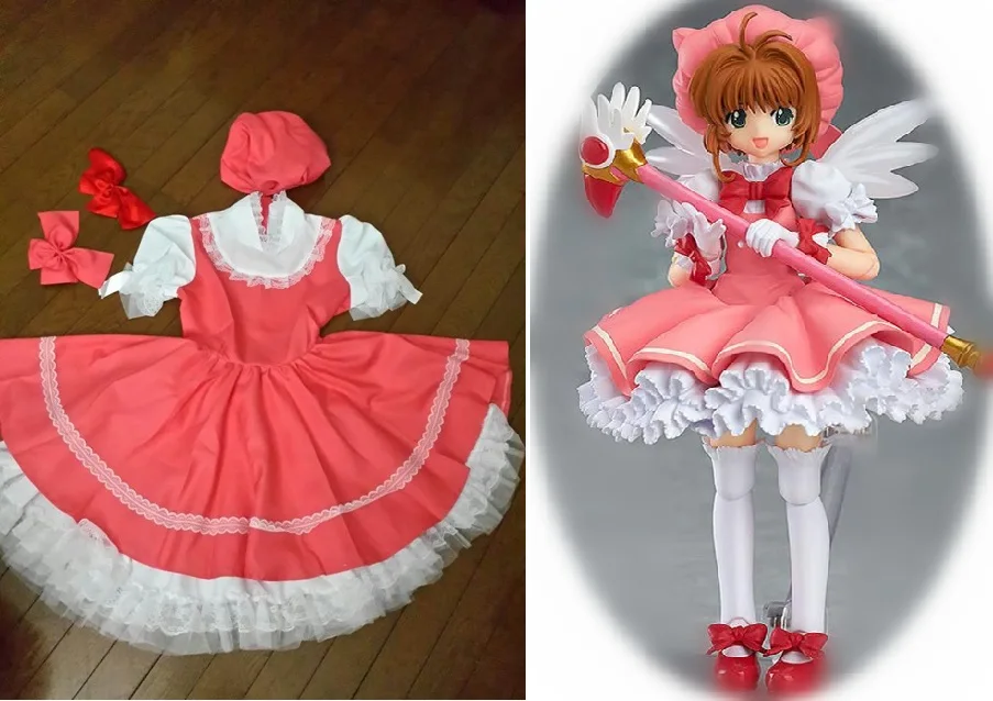

Cardcaptor Sakura Sakura Kinomoto Cosplay Costume Red Dress Halloween Costume S-XL/Custom Any Size