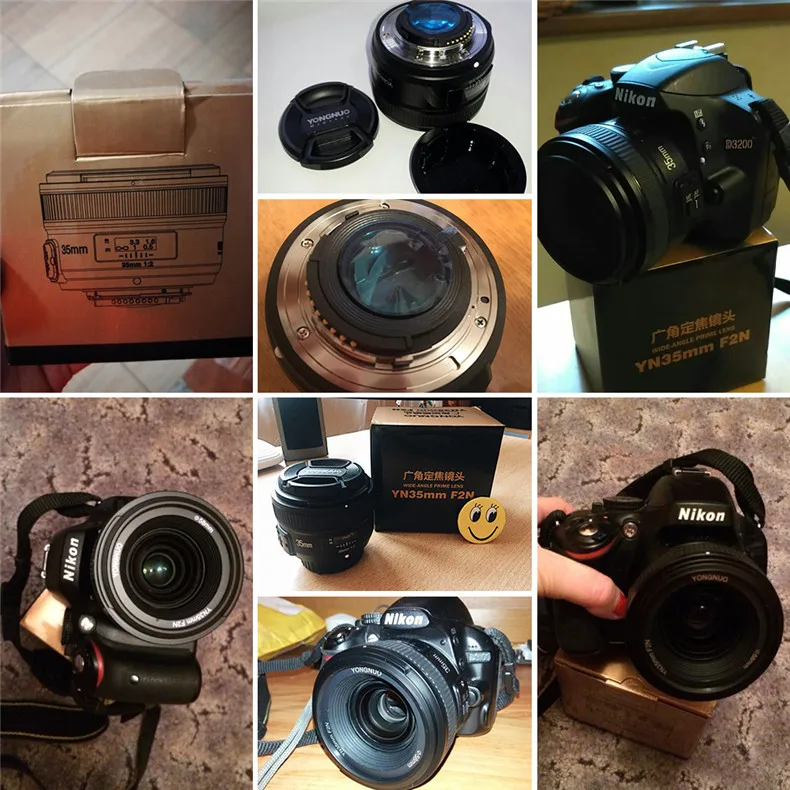 YONGNUO YN 35 мм F2 объектив камеры для Nikon Canon EOS YN35MM объективы AF MF широкоугольный 600D 60D 5DII