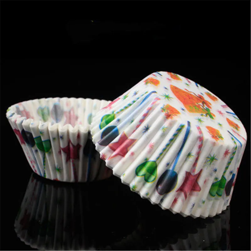 100 шт бумажные стаканчики для кексов бумажные Формы для кексов формы для выпечки инструмент для кексов маслостойкие бумажные ящики для кексов - Цвет: 100 Pcs