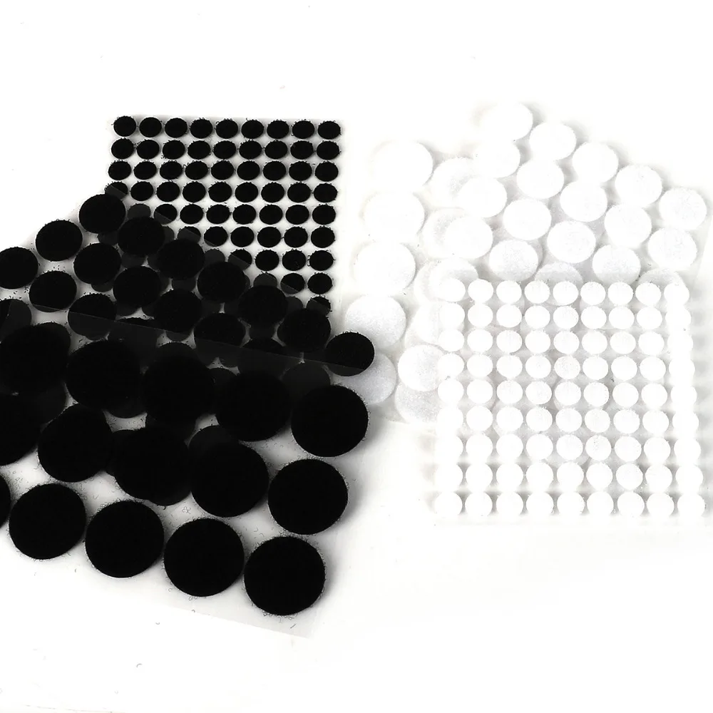 

100Pairs Dia 1cm-2.5cm Round Magic Sticker Adhesive Fastener Tape Dots Hook And Loop Strong Self Adhesive Fastener Tape