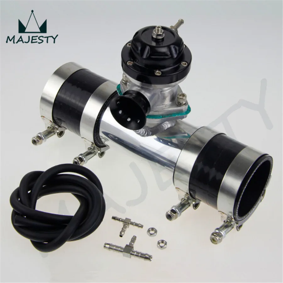 

30PSI TS BOV turbo + 2.25" 57mm Flange Pipe + 2 xblack silicone hoses+ 4 clamps black