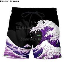 PLstar Cosmos брендовая одежда стиль Мужские Женские шорты волны Ретро стиль печати 3d Повседневные крутые шорты