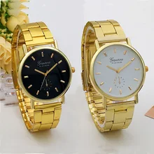 La Manera caliente de Oro de Acero Lleno Rhinestone Ginebra Vestido de Las Mujeres Relojes de Cuarzo Analógico