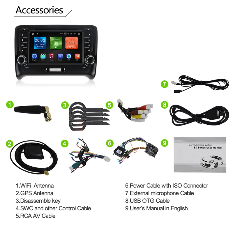 Flash Deal Touch Screen Android 8.0 8.1 2 DIN Car DVD GPS For Audi TT MK2 2006 2007 2008 2009 2010 2011 2012 multimedia player radio wifi 35