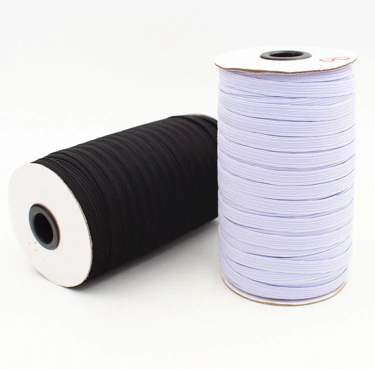 3 мм-9 мм ширина растягивающаяся тесьма DIY эластичная лента для шитья белый/черный цвет 10 м/лот