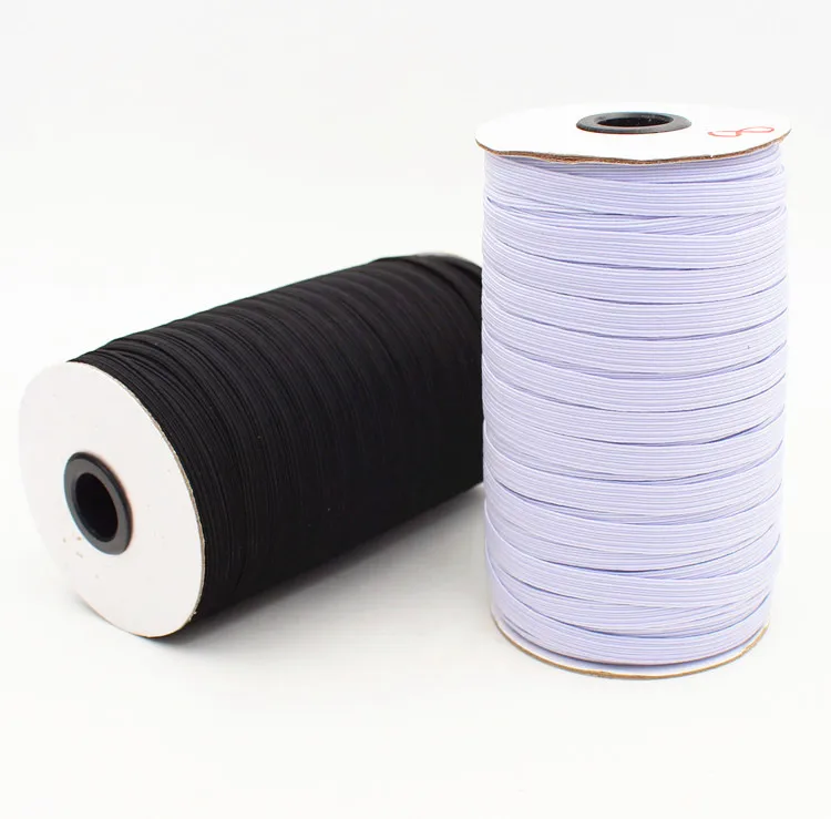 3mm 9mm Width Stretch bing DIY Elastic Ribbon Band For Sewing White