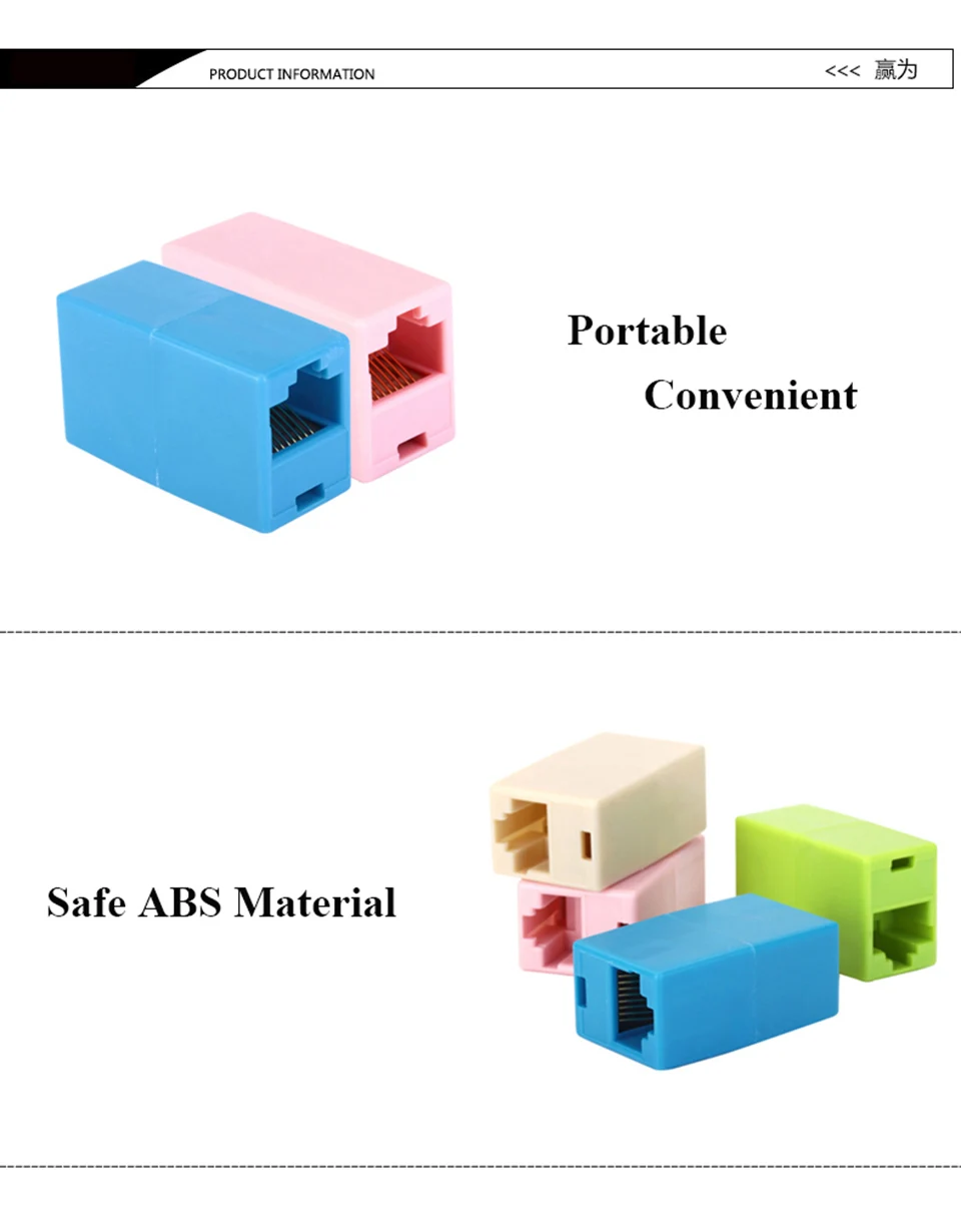 RJ45 Coupler Ethernet Dual Straight Head Lan Cable Joiner Coupler RJ45 CAT 5 5E 6 6a 7 Extender Plug Network Cable Connector (6)