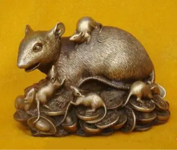 

Crafts statue Chinese bronze statue of five rat yun choi