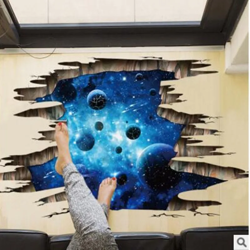 

New 3 d wall stickers creative cosmic planet Can remove stuck stereo adornment picture
