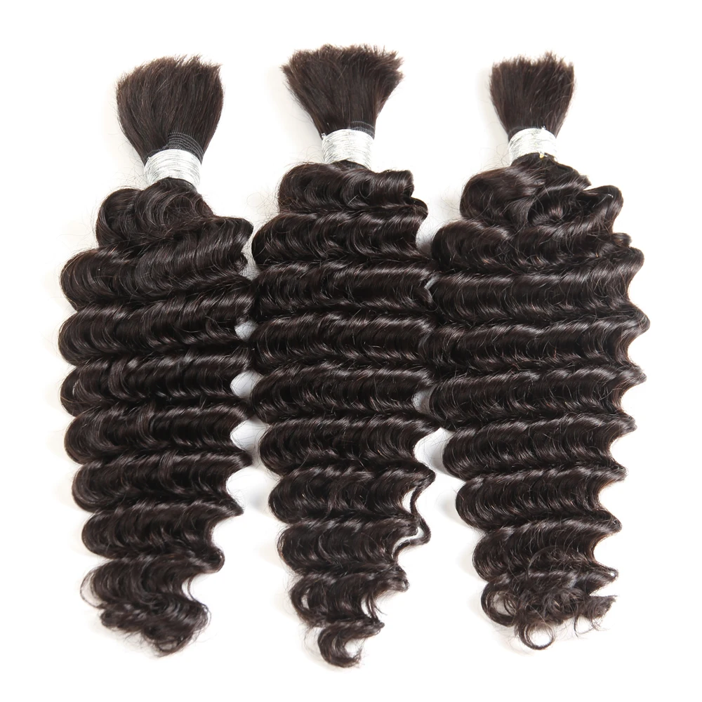 Дебютные волосы оптом человеческие волосы для плетения оптом плетение без Уток 1 шт. Remy бразильские глубокая волна объемное наращивание волос крючком