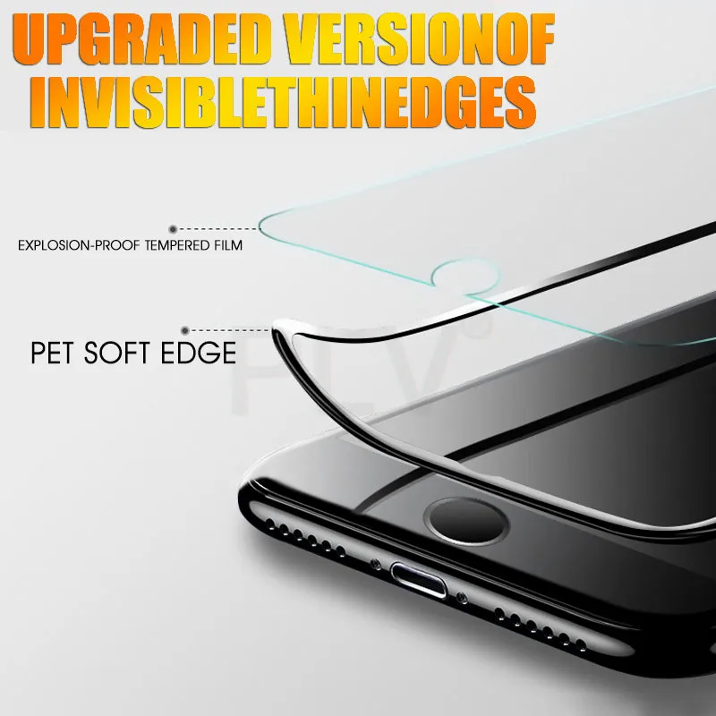 Schutz Gehärtetem Glas Auf Die Für iPhone x xs 7 8 Plus Glas Screen Protector Soft Rand Voll Curved