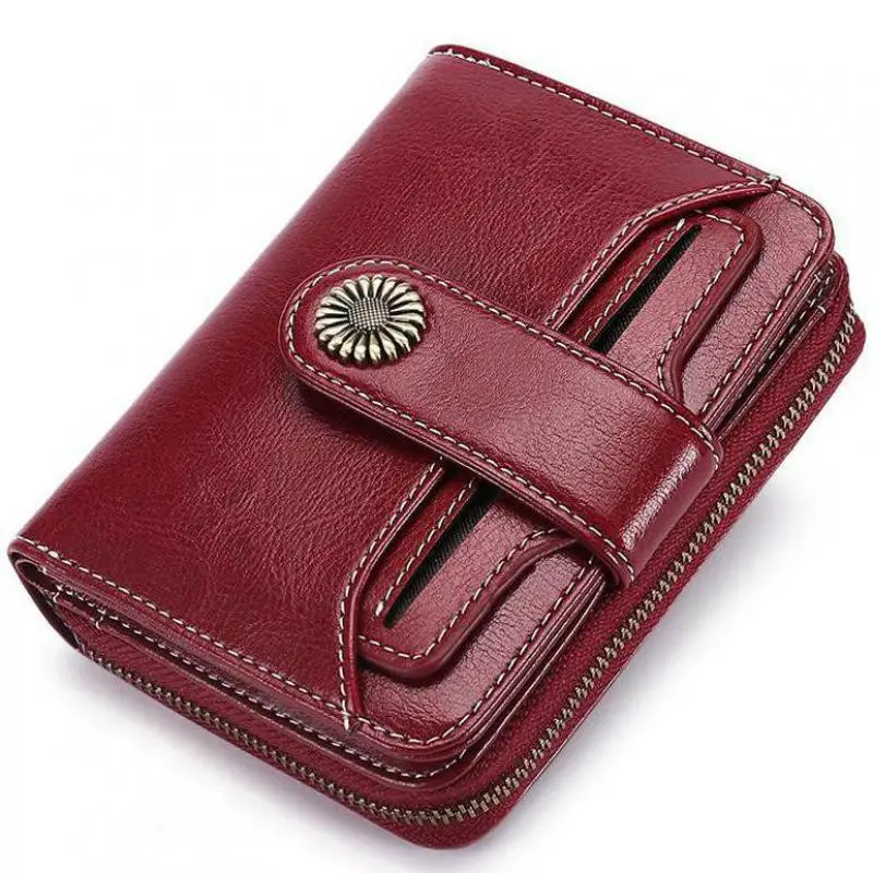 

New Leather Ladies Fashion Wallet Female Short Student Korean Version Of The Multi-function Mini Purse Driving License Wallet