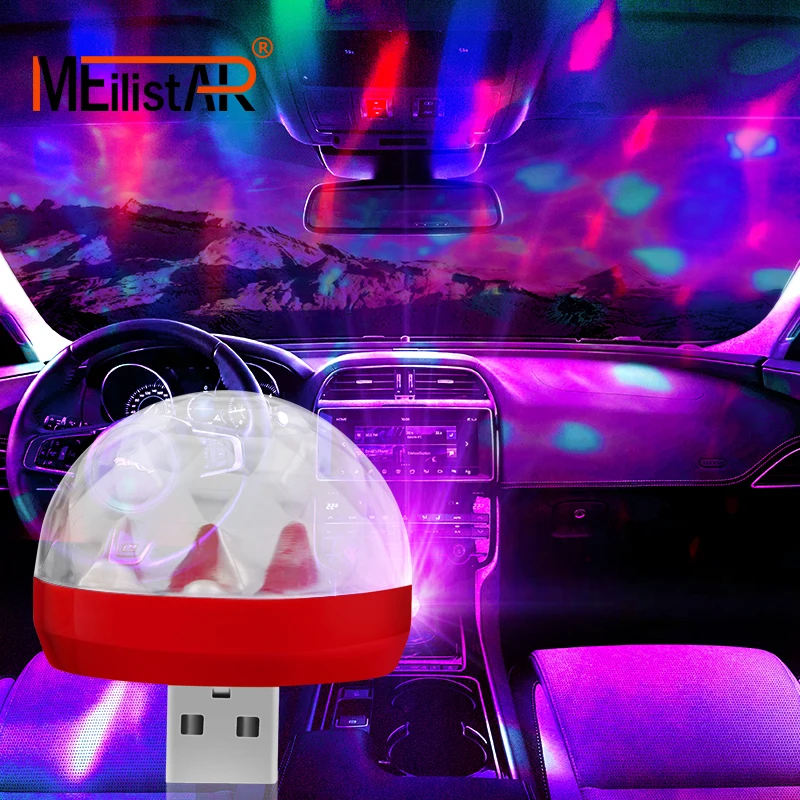 

LED Car USB Atmosphere Light DJ RGB Mini Colorful Music Sound Lamp for USB-C Phone Surface Enjoy Football Match Car styling