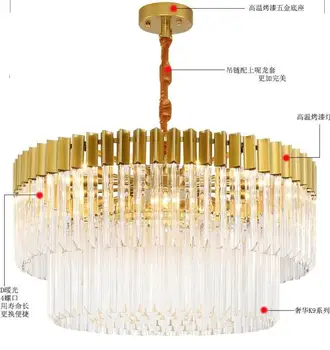 

Crystal chandelier in living room, post-modern creative personality, luxury restaurant, crystal lamp, golden project, fashionabl