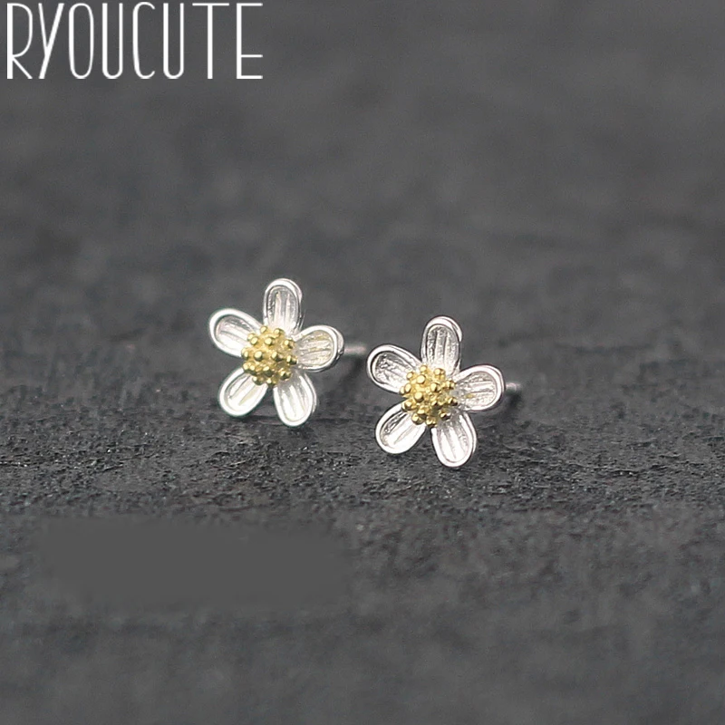 

Fresh Sweet 925 Sterling Silver Flower Earrings for Women Girls Gift Ladies Earrings Pendientes Brincos Wedding Jewelry