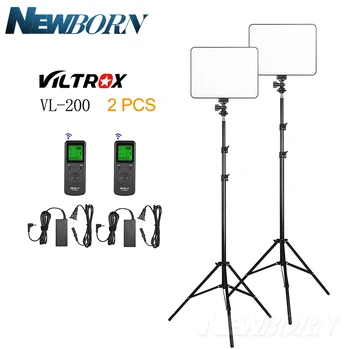 

VILTROX 2PCS VL-200 LED Light 3200-5500K+DC Power+2M Light Stand for Video Studio Canon Nikon Sony Fuji Pentax Olympus