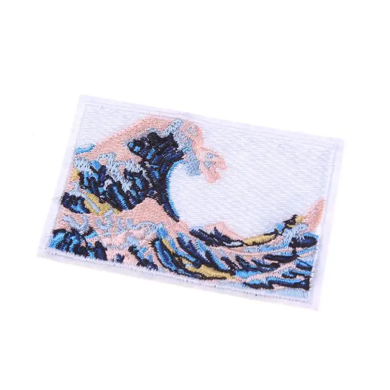 Prajna The Great Wave Off Kanagawa аппликация нашивки значки вышивка железа на патчи для одежды куртки футболки наклейки декор