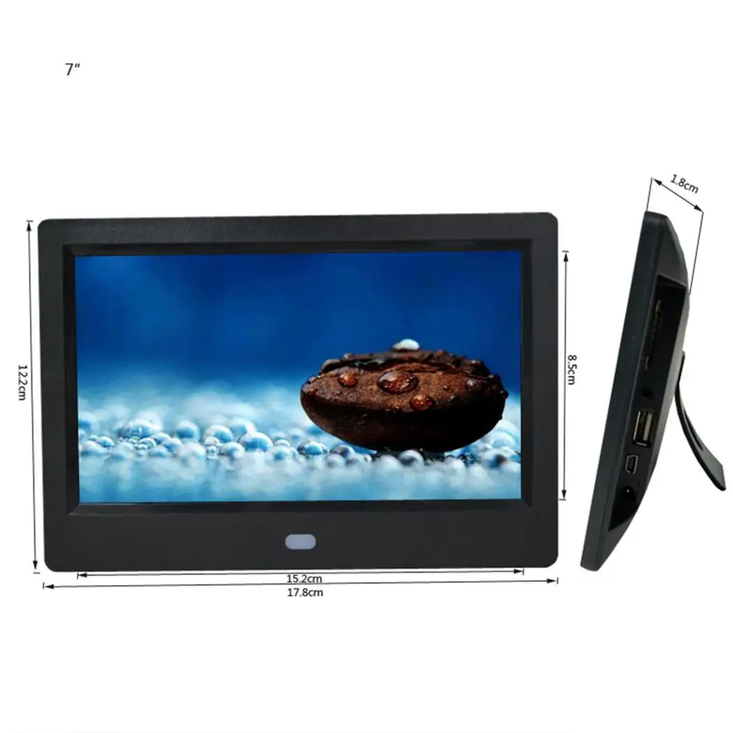 

HD 1024*600 Full Function Digital Photo Picture Frame Clock/Music/Video/Movie Player With Remote Control TFT-LED Display Screen