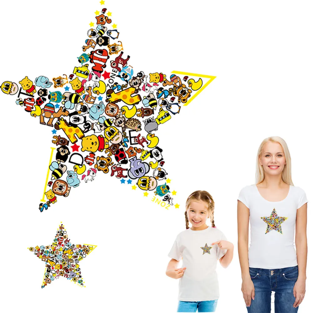

cartoon star iron on patches for kids women clothes transfert thermocollants t-shirt thermo stickers patch vetement parches ropa