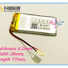 Батарейка таблетка 412877 высокотемпературная lipo батарея литий-ионная батарея работает температура-20-60 1000 мАч