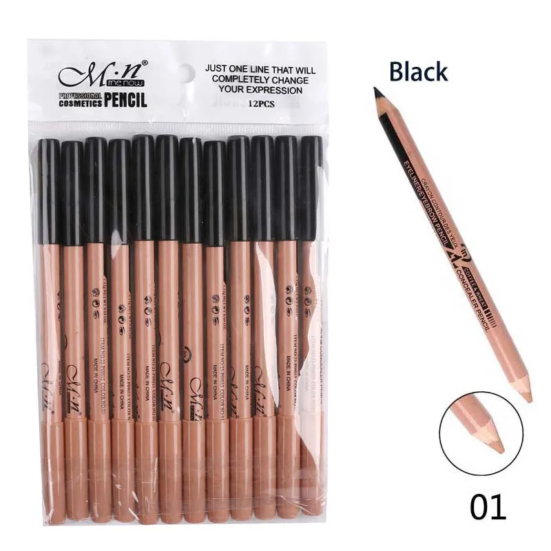 Menow Brand 12PCS Concealer+eyebrow Pencil 2 in 1 Makeup Two-head Pencils Professional Concealers Face Powder P09015