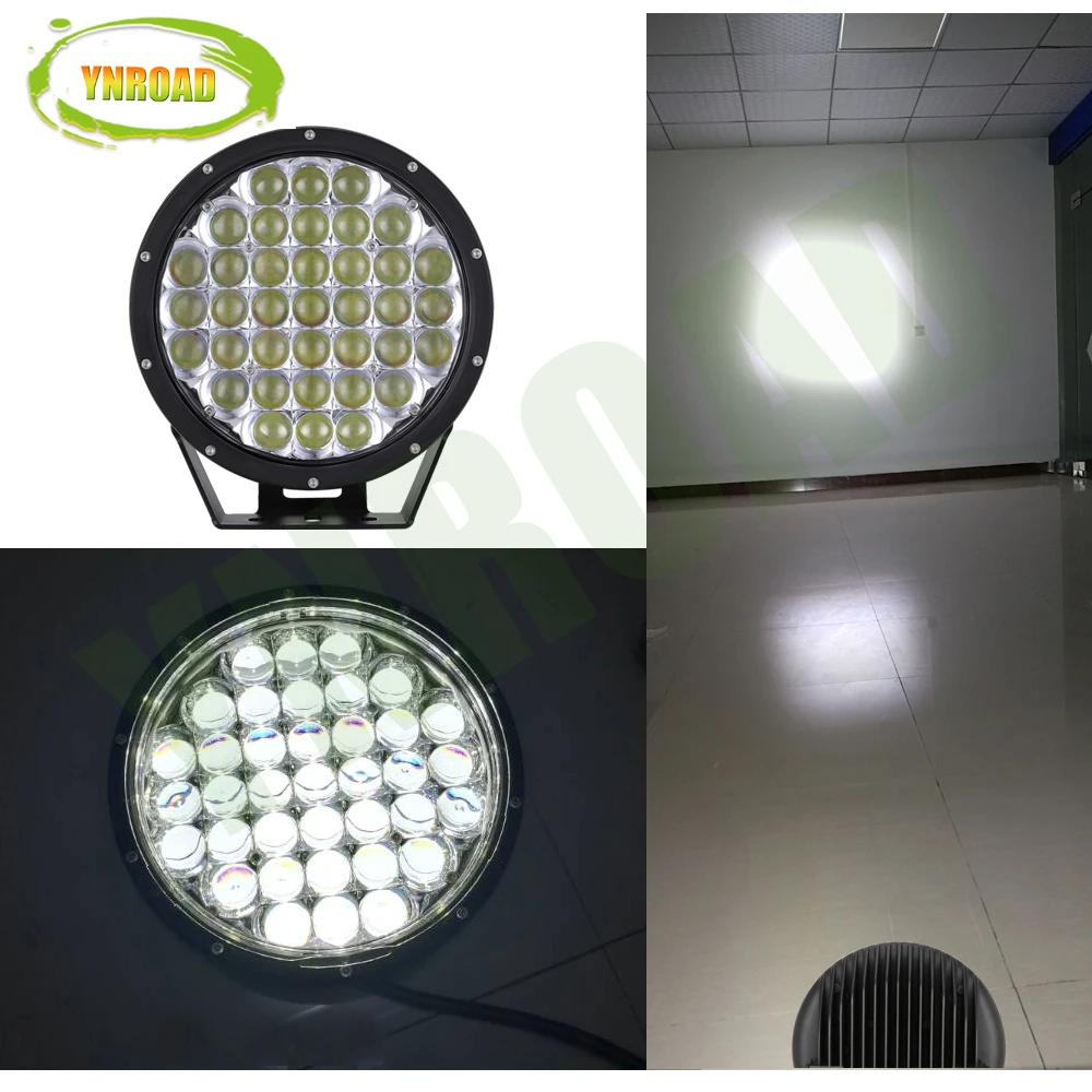 YNROAD 1 пара 9 дюймов круглый 370 Вт 5D черный 33300LM led внедорожный вождения бордовый для внедорожников, ATV, UTV, 4D, 4X4, 4WD внедорожников