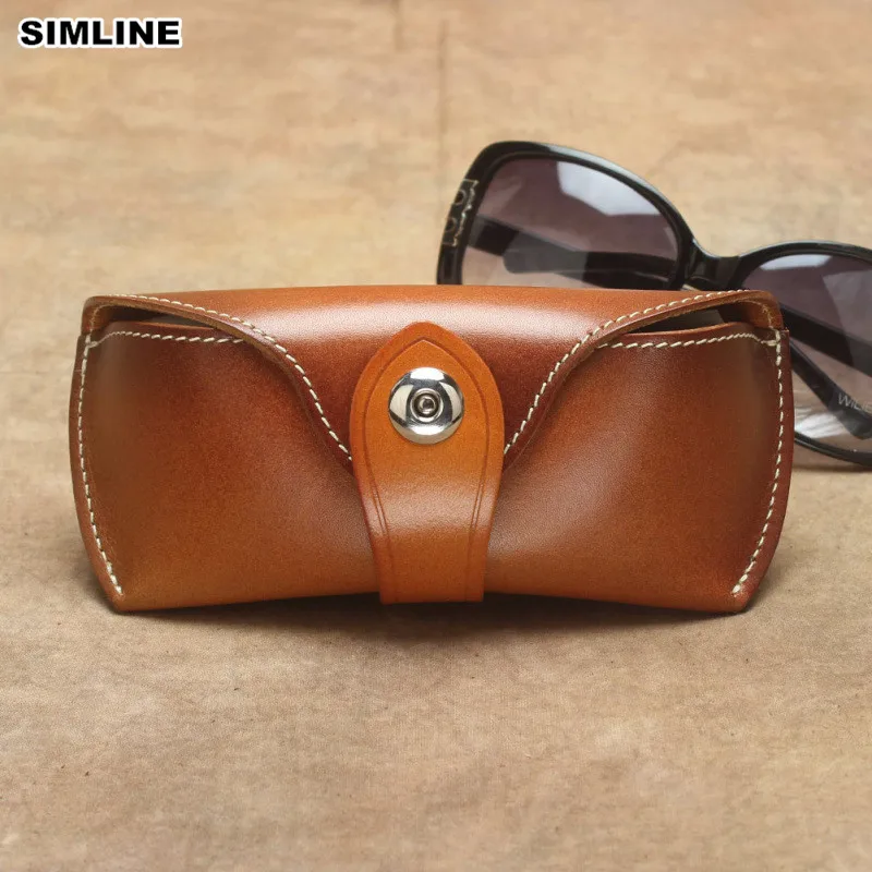 Handmade Vintage Eyeglasses Box Hard Genuine Leather Luxury Spectacle