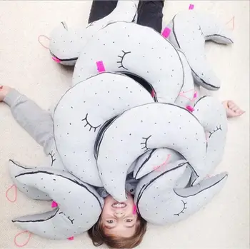 

Ins nordic style Lovely moon luminous doll cushion/pillow children's room decoration baby pacify pillow Home craft ornament