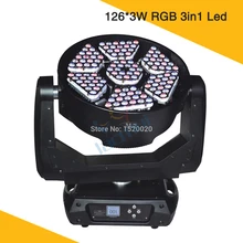 2 шт./лот) 126 шт.* 3 Вт RGB 3в1 Led Strom свет 400 Вт Супер яркость мощность вращающаяся голова DMX свет