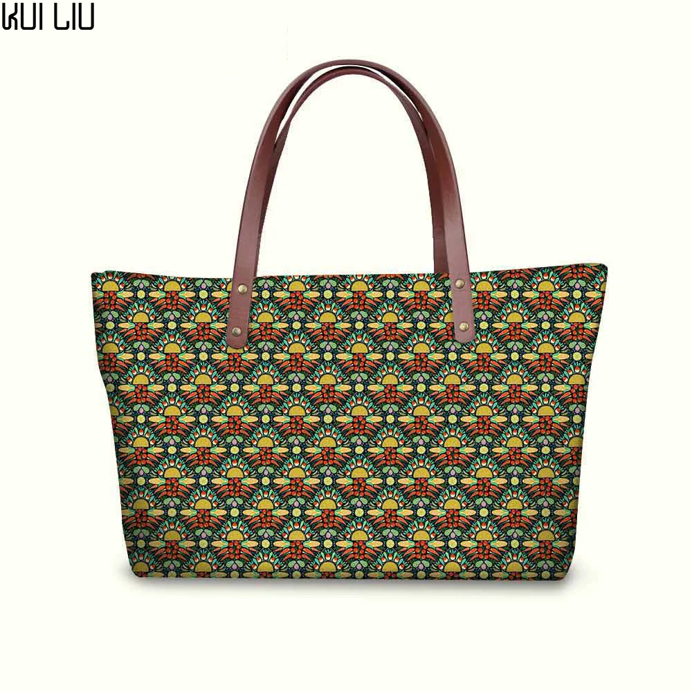 

Luxury Handbags Women Bags Designer Mexican Folk Angels Pattern Large Capacity Messenger Bags for Female Tote Bags dropshipping
