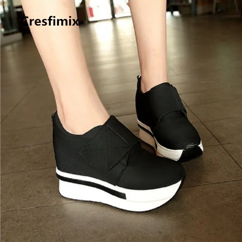 

women fashion comfortable height increased autumn & winter slip on shoes female cool black & red shoes sexy casual boots e2665
