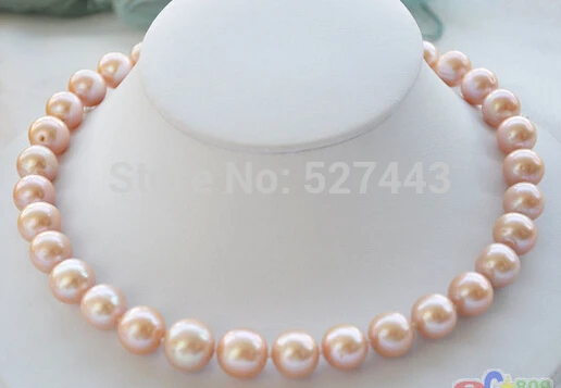 

Wholesale P4129 Lustre AA++17" 11mm ROUND PINK PEARL NECKLACE