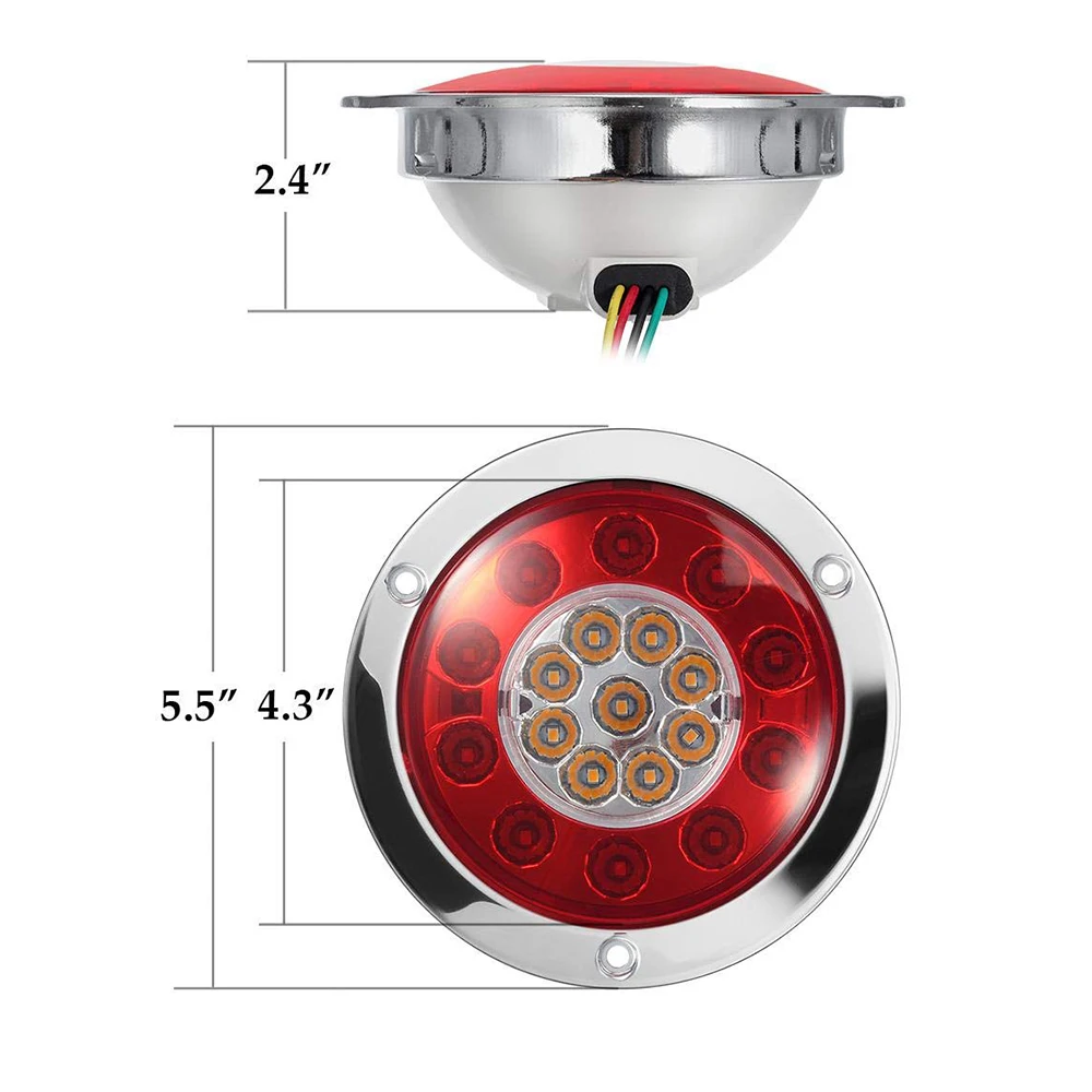 Partol 4," круглый светодиодный фонарь для грузовика, прицепа, грузовика, стоп-сигнал, поворотный задний светильник, боковой маркер для автомобилей, грузовые автомобили, 12 В, 24 В, хромированное кольцо