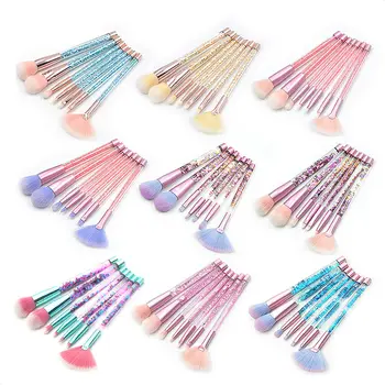 

7 Pcs Crystal Unicorn Glitter Diamond Handle Makeup Brushes Set Foundation Eyebrow Powder Face Make Up Brush Cosmetic Tool Kit