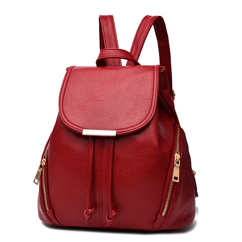 Petrichor, черный рюкзак с кисточками, большой емкости, женский рюкзак из искусственной кожи, женские сумки на плечо, школьная сумка для девочек, женский рюкзак, кошелек - Цвет: Wine red