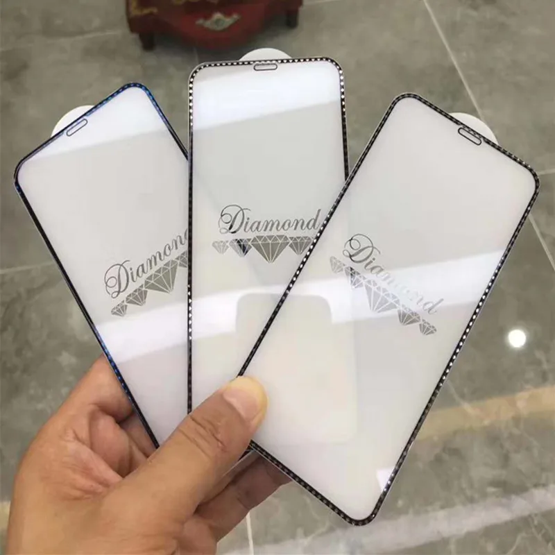 Plating Diamant gehärtetem glas für iphone 6 7 6s 8 plus XS max XR glas iphone 7 8 x glas auf iphon