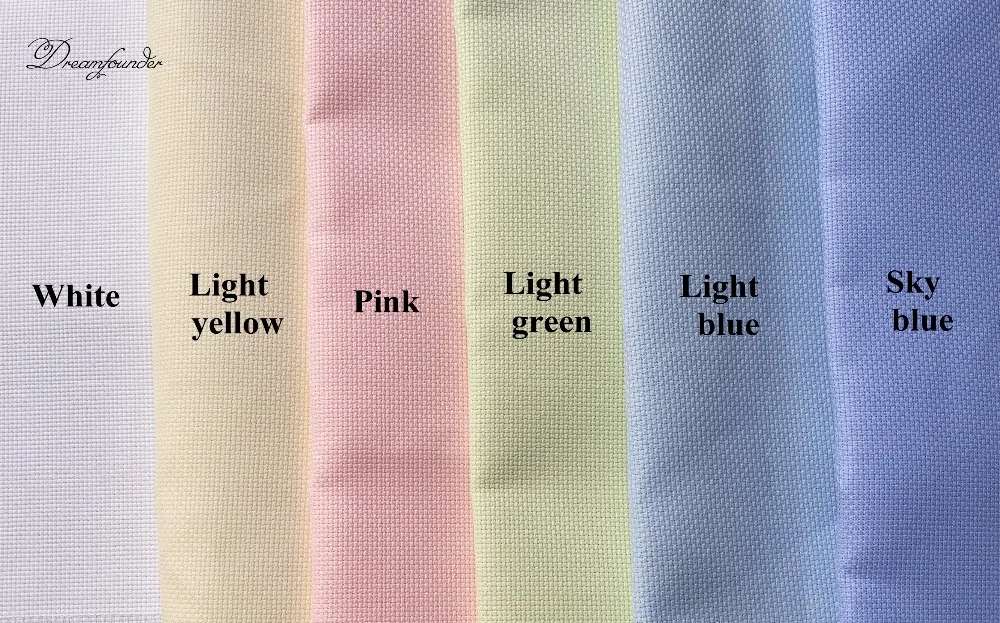 30x40cm Aida cloth 14ct light yellow pink blue black flaxen cross stitch fabric canvas DIY handmade needlework sewcraft embroidery fabric