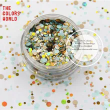 Raf321-195 смесь цветов в горошек круглой формы блеск для ногтей, гель, макияж и DIY украшения
