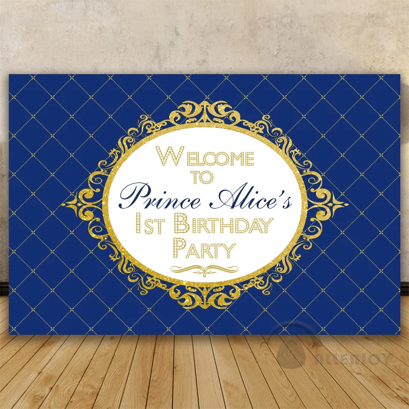 blue and gold invitation