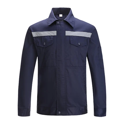 Темно-синий с длинным рукавом Рабочая Рубашка с Hi Vis ленты Рабочая Униформа для мужчин - Цвет: Grey