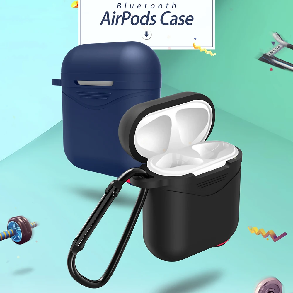 Silicone Case Earphones for Apple Airpods Bluetooth Wireless Earphone Anti-fall waterproof case Luminous Night (Just box)