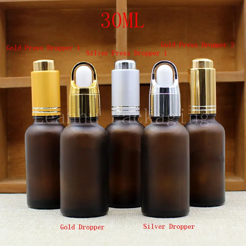 

30ML Brown Frosted Glass Dropper Bottle, 30CC Essential Oil/Perfume Sub-bottling, Empty Cosmetic Container (30 PC/Lot)