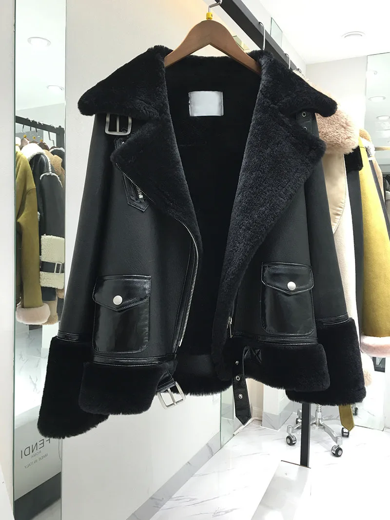 Хейнинг Зимний Леди Настоящее пальто с мехом в Корейском стиле с лисьим мехом пальто с мехом - Цвет: Черный