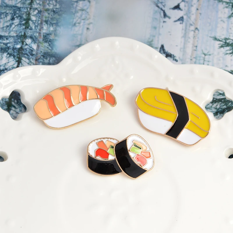 Qihe ювелирные изделия в японском стиле на булавке, значки японского аниме, Melody Cinnamoroll Card Captor Totoro Sushi Sakura, мультяшная эмалированная булавка