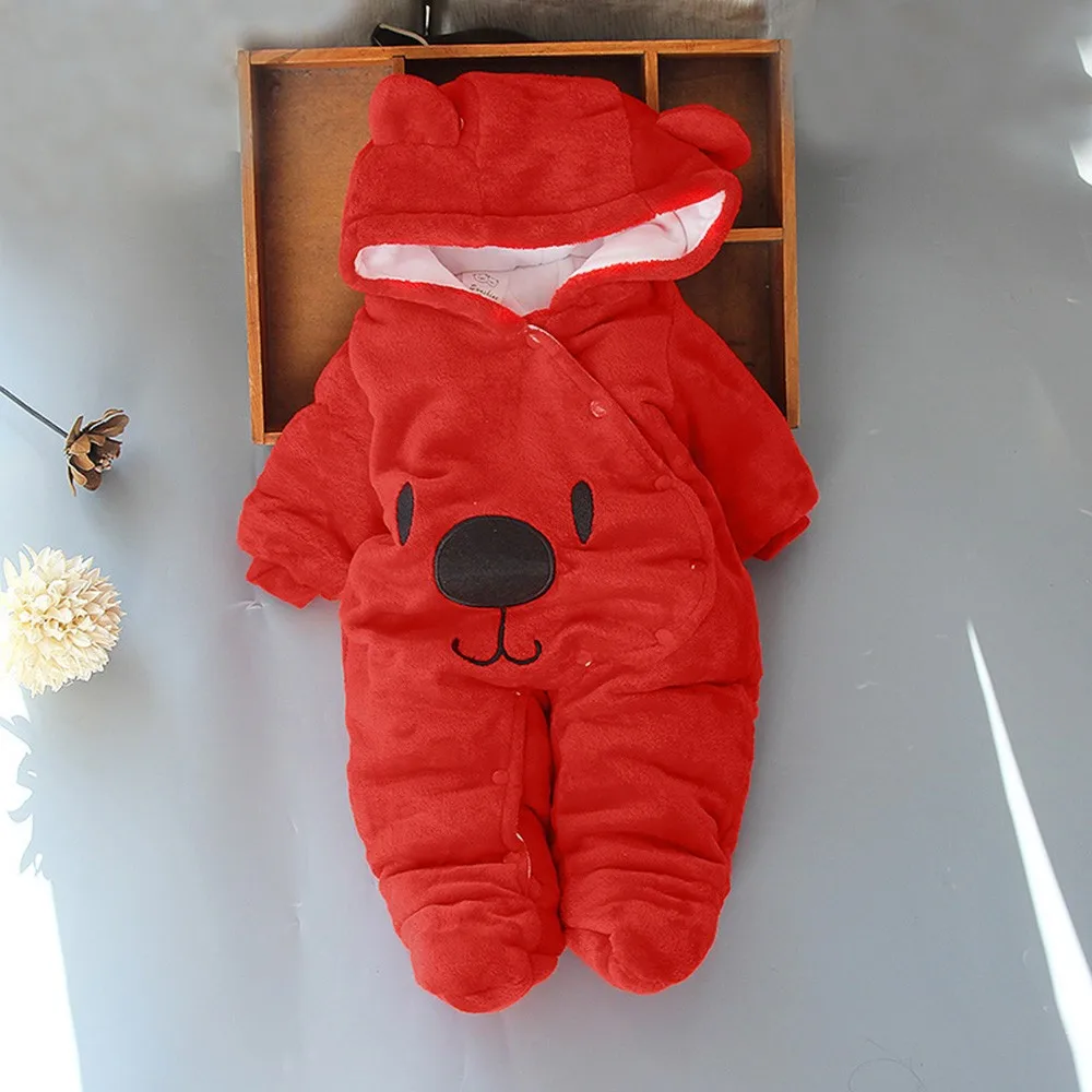 MUQGEW комплекты одежды для малышей Одежда для новорожденных для маленьких девочек и мальчиков однотонные Носки с рисунком медведя из мультика с плюшевой подкладкой с капюшоном комбинезоны детские одежда vestiti bambina# y2