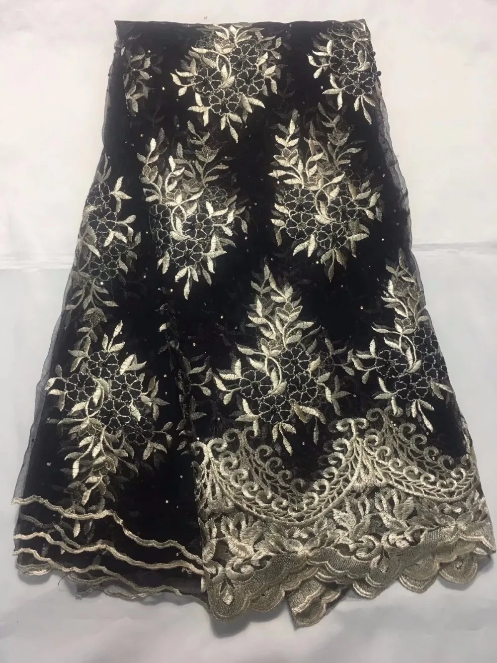 

christmas red african lace beaded net fabric rhinestone luxury french lace fabric high quality for nigerian dress5yard