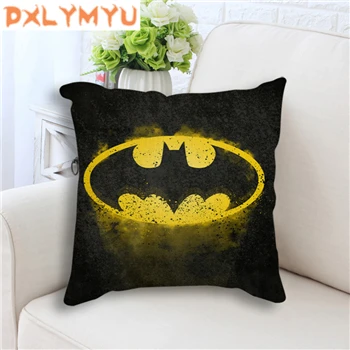 Льняная черная подушка для дивана стул супергерой Бэтмен Супермен логотип граффити DC Скандинавская Подушка, домашний декор - Цвет: as picture