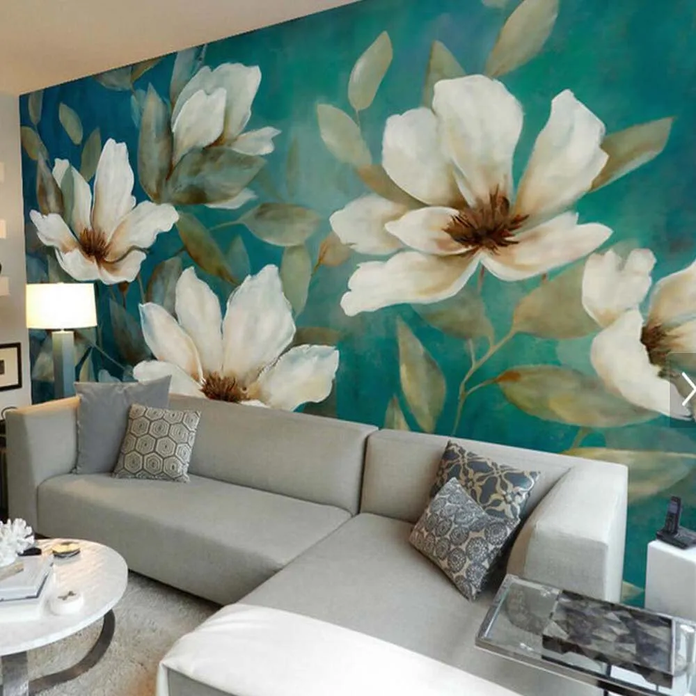 Floral Wallpaper 3D Embossed Wall Paper Mural HD Photo Wallcoverings