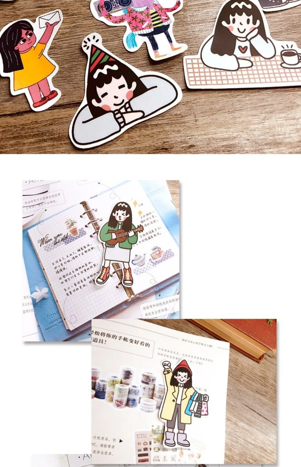 Забавный мультфильм девушка рука счета стикер украшения стикер для канцелярских товаров Diy Ablum дневник в стиле Скрапбукинг наклейка Kawaii 23